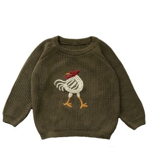 Hanevild – Striktrøje, Olive – Bronze grøn