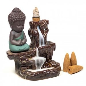 Backflow røgelses holder lille Buddha - Røgelses holder - GodKarmaShop