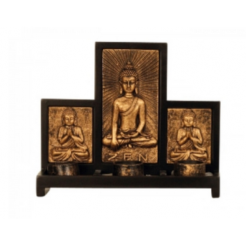 Buddha lysholder sæt - Guld - Buddha statuer generelt - GodKarmaShop