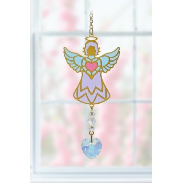 Engel guld april - Swarovski krystaller Gold - GodKarmaShop