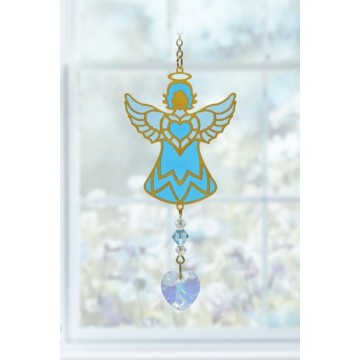 Engel guld marts - Swarovski krystaller Gold - GodKarmaShop