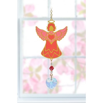 Engel krystal guld juli - Swarovski krystaller Gold - GodKarmaShop