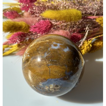 Gul jaspis kugle 7 cm - Krystal kugler - GodKarmaShop