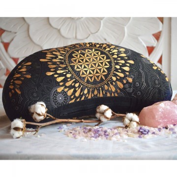Halvmåne meditationspude Sort / guld - Måne meditationspuder - GodKarmaShop
