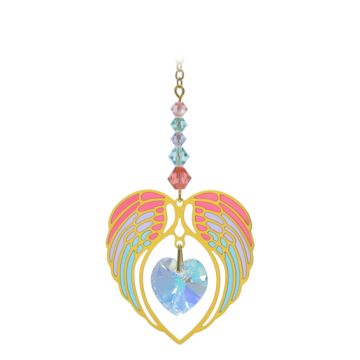 Hjerte april - guld - Swarovski krystaller Gold - GodKarmaShop