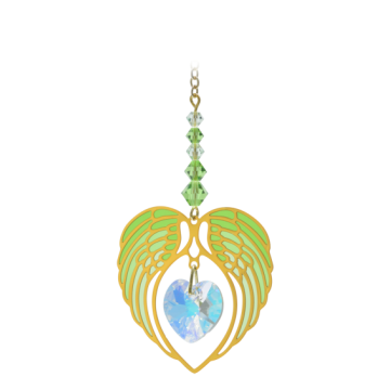 Hjerte august - guld - Swarovski krystaller Gold - GodKarmaShop