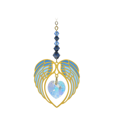 Hjerte september guld - Swarovski krystaller Gold - GodKarmaShop