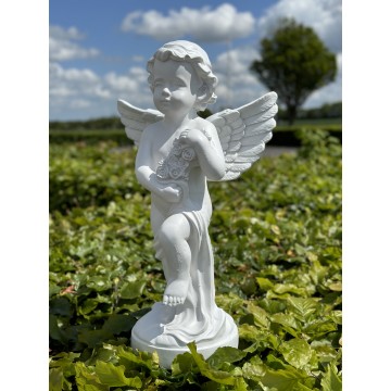 Engel m. blomsterranke 70 cm - Engle figurer - GodKarmaShop