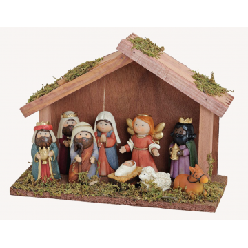Krybbespil med hus - Kristne figurer - GodKarmaShop