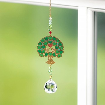 Livets træ grøn - Crystal Wonders - Swarovski krystaller Gold - GodKarmaShop