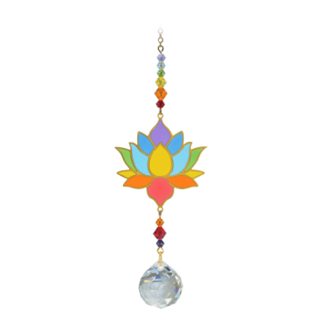 Lotusblomst regnbue krystal guld - Swarovski krystaller Gold - GodKarmaShop