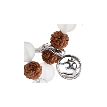 Mala halskæde med Bjergkrystal & Rudraksha - Halskæder - GodKarmaShop