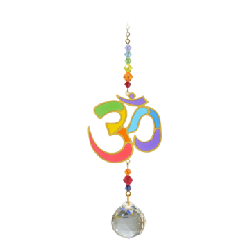 Ohm regnbue krystal guld - Swarovski krystaller Gold - GodKarmaShop