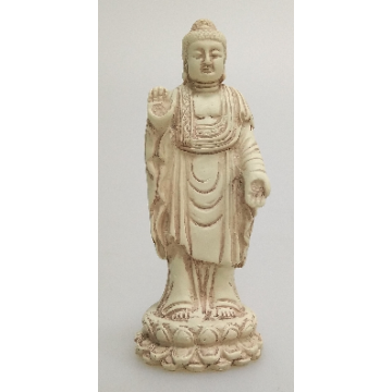 Stående Buddha hvid-sten finish - Buddha statuer generelt - GodKarmaShop