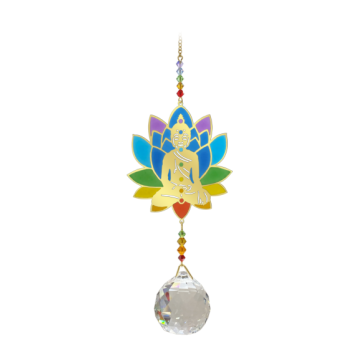 Swarovski - Buddha - Guld - Swarovski krystaller Gold - GodKarmaShop