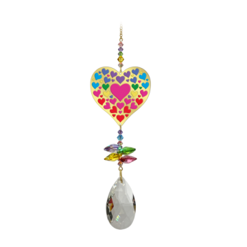 Swarovski - Hjerte med hjerter - guld - Swarovski krystaller Gold - GodKarmaShop