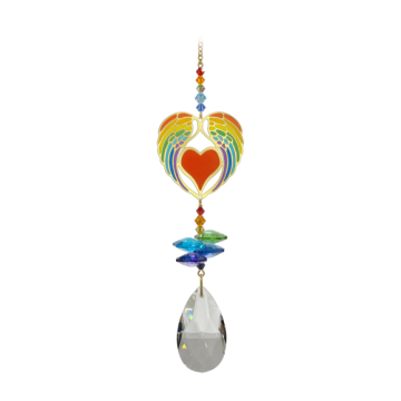 Swarowski - Englevinger med hjerte - guld - Swarovski krystaller Gold - GodKarmaShop