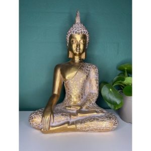 Thailandsk Buddha guld 32 cm - Thailanske Buddha statuer - GodKarmaShop