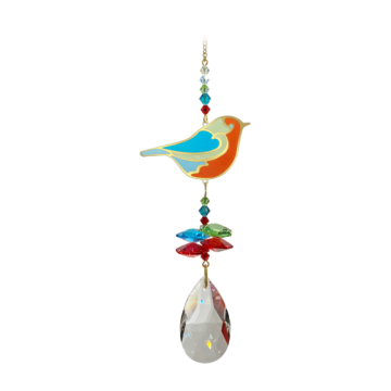 Swarovski - fugl - guld - ROBIN - Swarovski krystaller Gold - GodKarmaShop