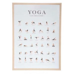 Yoga plakat med ramme 52 x 72 cm - hvid - Bolig & Brugskunst - GodKarmaShop