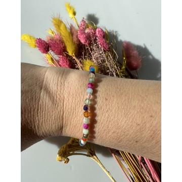 Agat mix facetslebet armbånd - Krystal Armbånd - GodKarmaShop