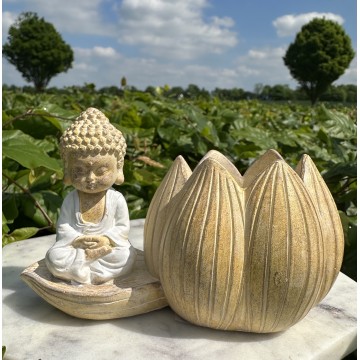 Lille buddha lotus lys - Figur lysestager - GodKarmaShop