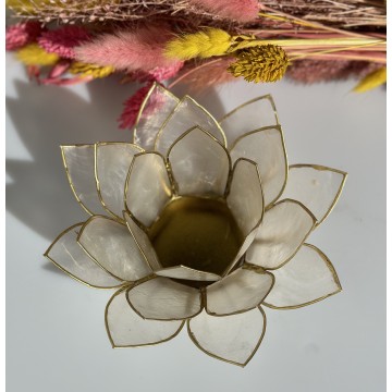 Lotus lysestage hvid guld - Lotus Lysestager - GodKarmaShop