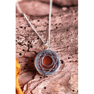 Hara chakra-vedhæng med karneol og kæde - Vedhæng til halskæder - GodKarmaShop