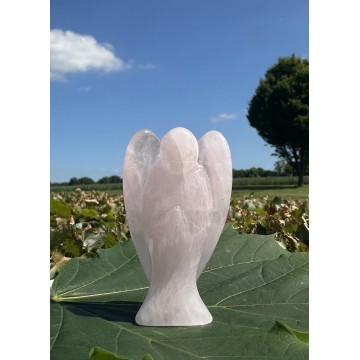 Stor Engel i Rosakvarts 7,5 cm - Engle statuer - GodKarmaShop