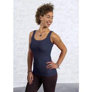 Yoga top Bamboo women dark blue - Størrelse: XXL - Yoga tøj - Spirit Of Om - GodKarmaShop