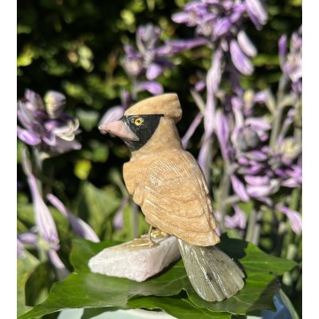 Fugl calcit og serpentin - Dyr figurer - GodKarmaShop