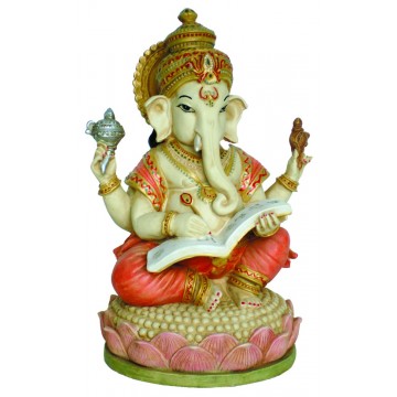 Ganesh 17 cm: Writing Mahabharata - Ganesha - GodKarmaShop