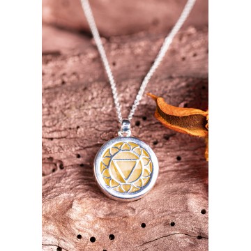 Solarplexus Chakra vedhæng med citrin og kæde - Halskæder - GodKarmaShop