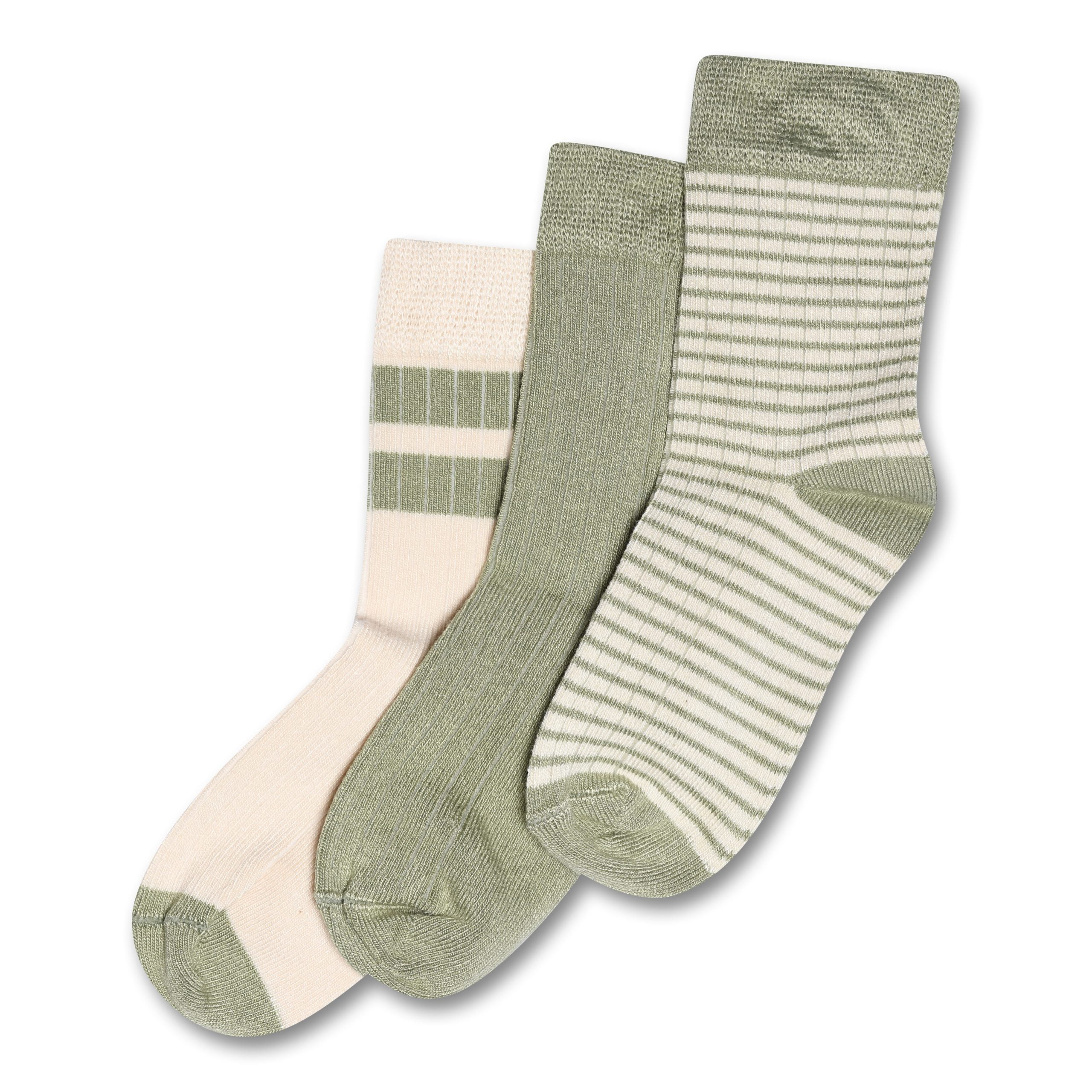 MiniPop® – 3 stk. Bamboo Socks Sport, Green shadow