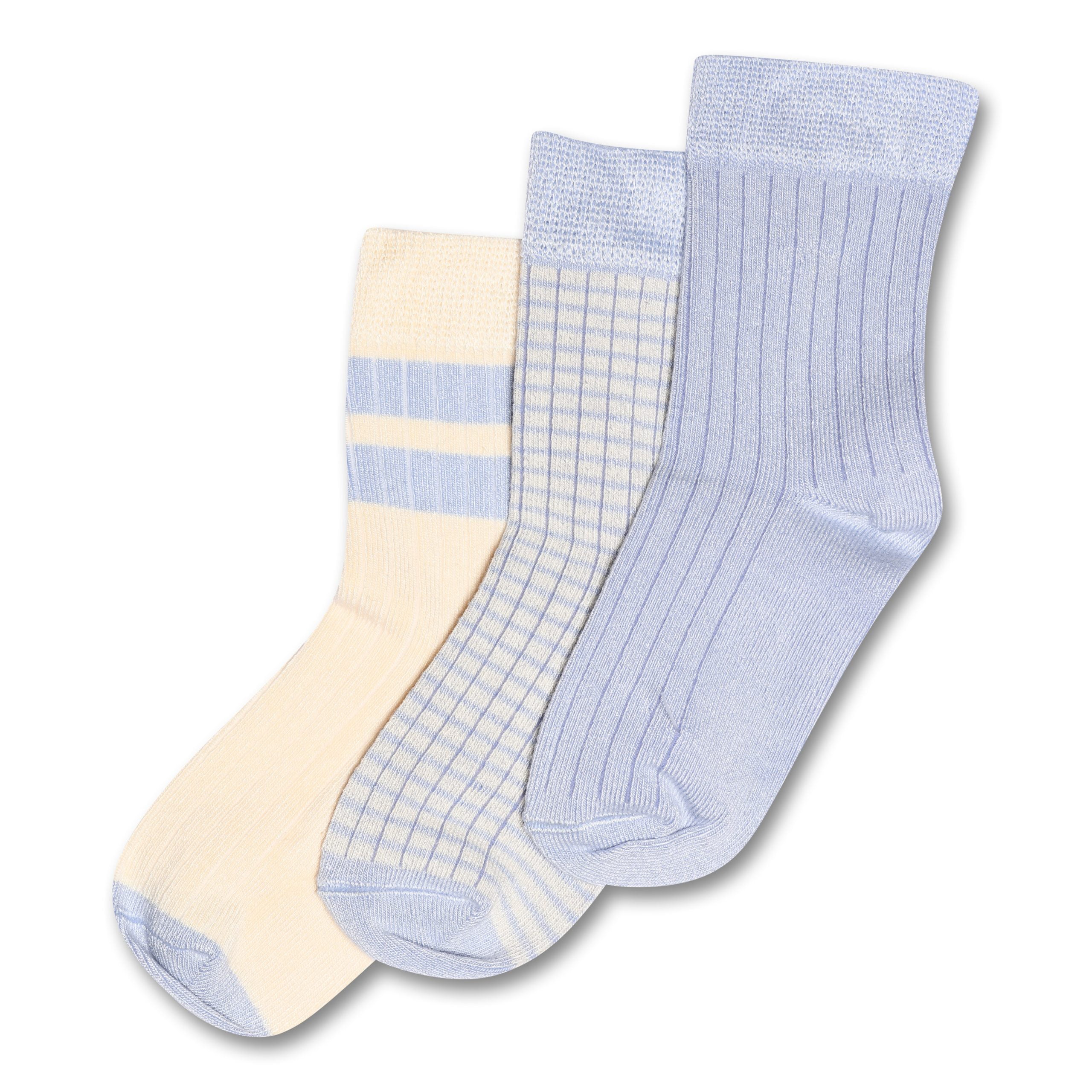 MiniPop® – 3 stk. Bamboo Socks Sport, Spring Blue