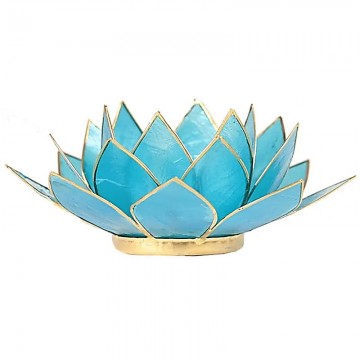 Lotus lysestage tyrkis guld - Lotus Lysestager - GodKarmaShop