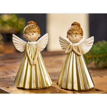 Sød engel i plissé kjole 11,5 cm - Engle figurer - GodKarmaShop