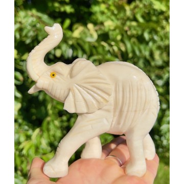 Calcit elefant - Dyr figurer - GodKarmaShop