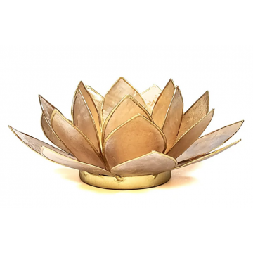 Lotus lysestage - Beige m guld - Lotus Lysestager - GodKarmaShop