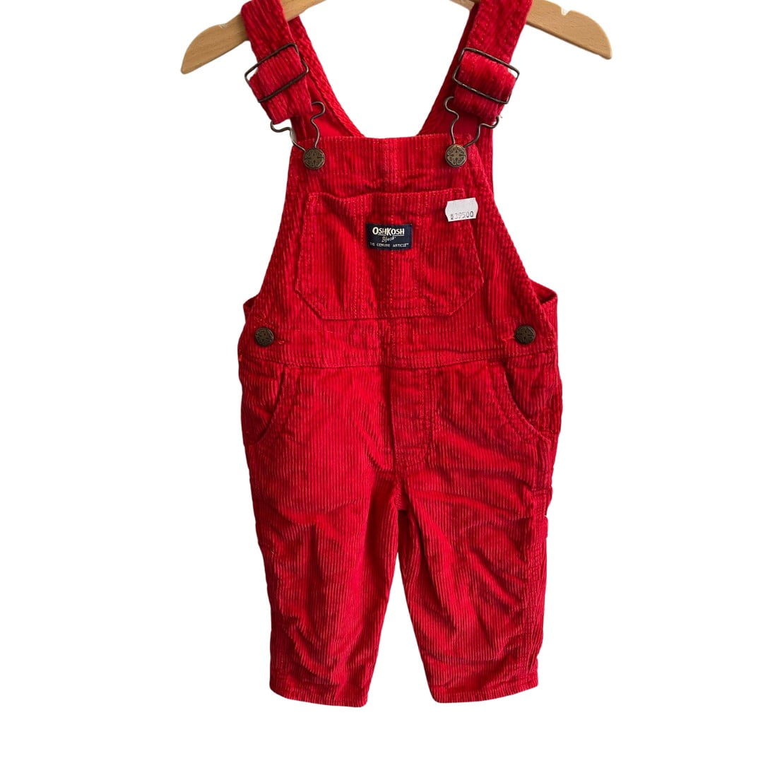 OshKosh B’gosh – Vintage overalls, rød fløjl, str. 92