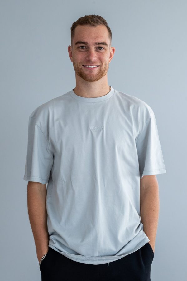 Wavy Tee Oversized Grey (Størrelse: S)