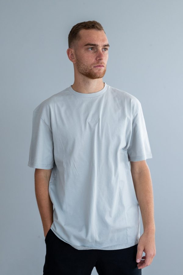 Wavy Tee Oversized Grey (Størrelse: S) - Image 2