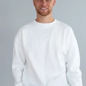 Wavy Copenhagen Oversized Crewneck White (Størrelse: L)