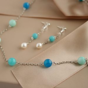 Necklace "Aqua" short