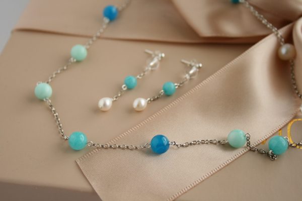 Necklace "Aqua" short