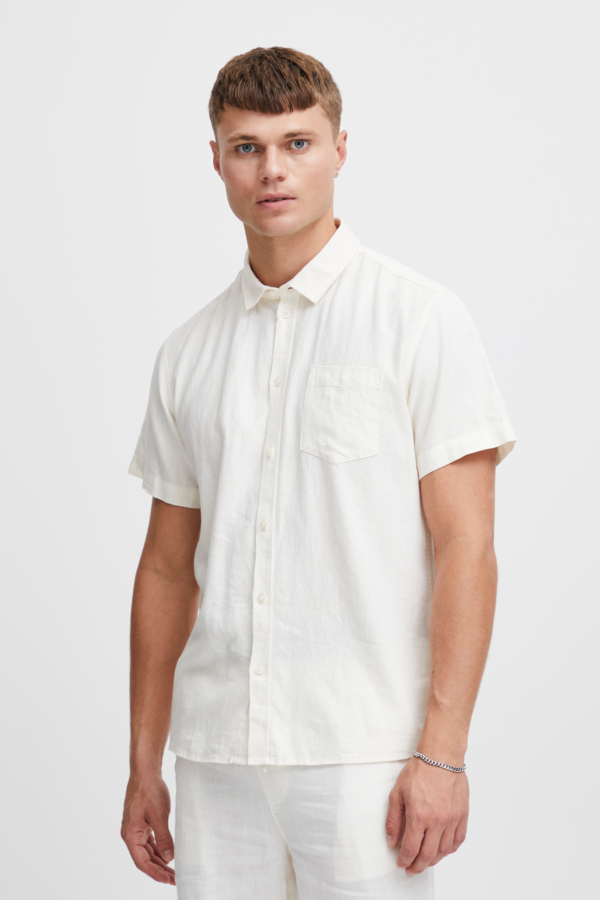 Solid SDAllan Hørskjorte Kortærmet Off White (Størrelse: XXL)