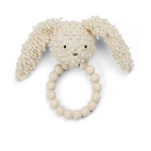 Smallstuff – Rangle på silikone ring, bouclé kanin