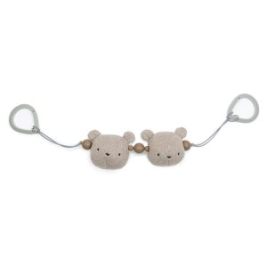 Smallstuff – Barnevognskæde, strikket bears, sand/grey