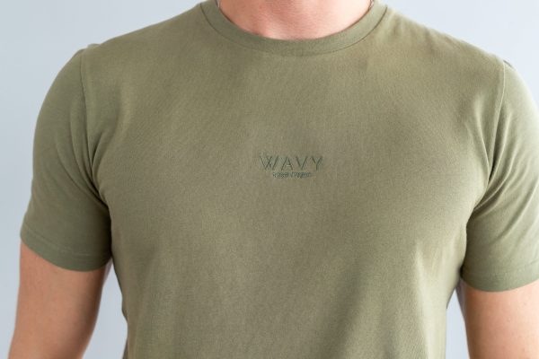 Wavy Copenhagen Tee Regular Fit Army Green (Størrelse: M) - Image 4