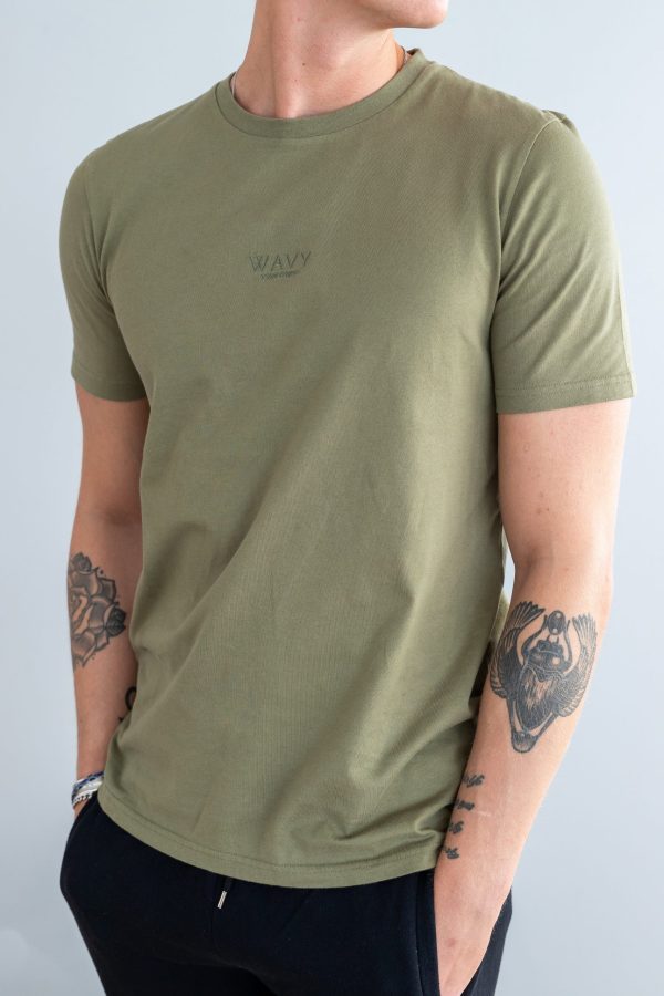 Wavy Copenhagen Tee Regular Fit Army Green (Størrelse: M) - Image 3